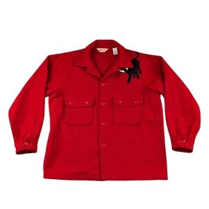 Vintage Boy Scouts of America BSA Official Red Wool Jacket Size 46 USA XL  F283